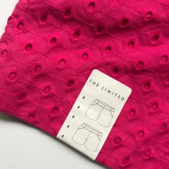 NWT The Limited Pink Tailored Eyelet Shorts Size 4 - Picture 2 of 5